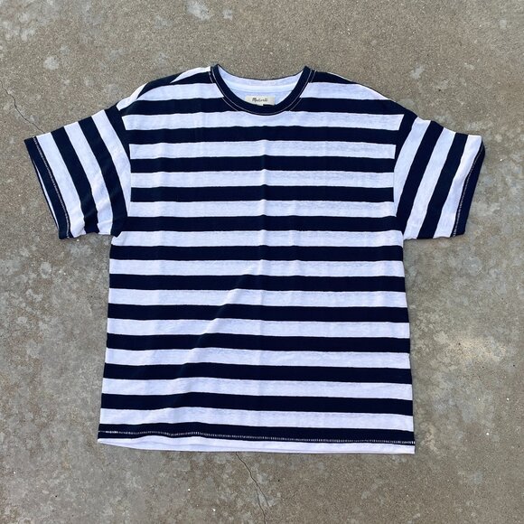 Madewell Linen-Blend Crewneck Oversized Tee (Size S) - Picture 1 of 2